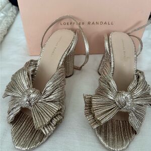 Loeffler Randall Metallic Rose Gold Heeled Sandals